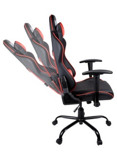 KONIX Konix NEPEC Gaming Chair Office Chair - 30 Degree Tilt - Smooth PU Leather - Black and Red  - Image 4