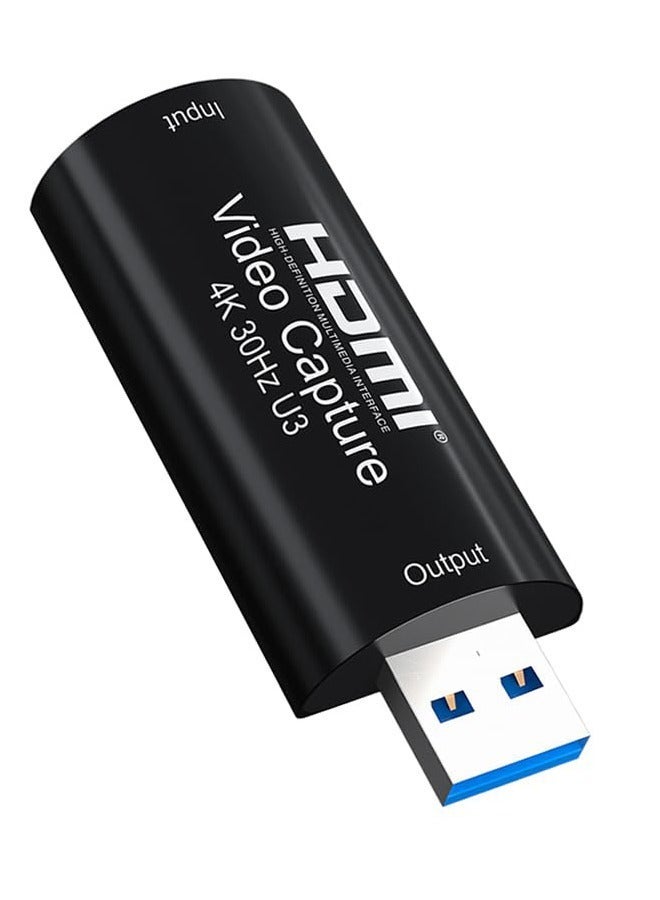 4K Video Capture Card, HDMI to USB 3.0 1080P 60HZ Cam Link Game Capture Card Audio Capture Adapter Screen Record Device for Switch Gaming Streaming, Live Broadcasting - Image 1