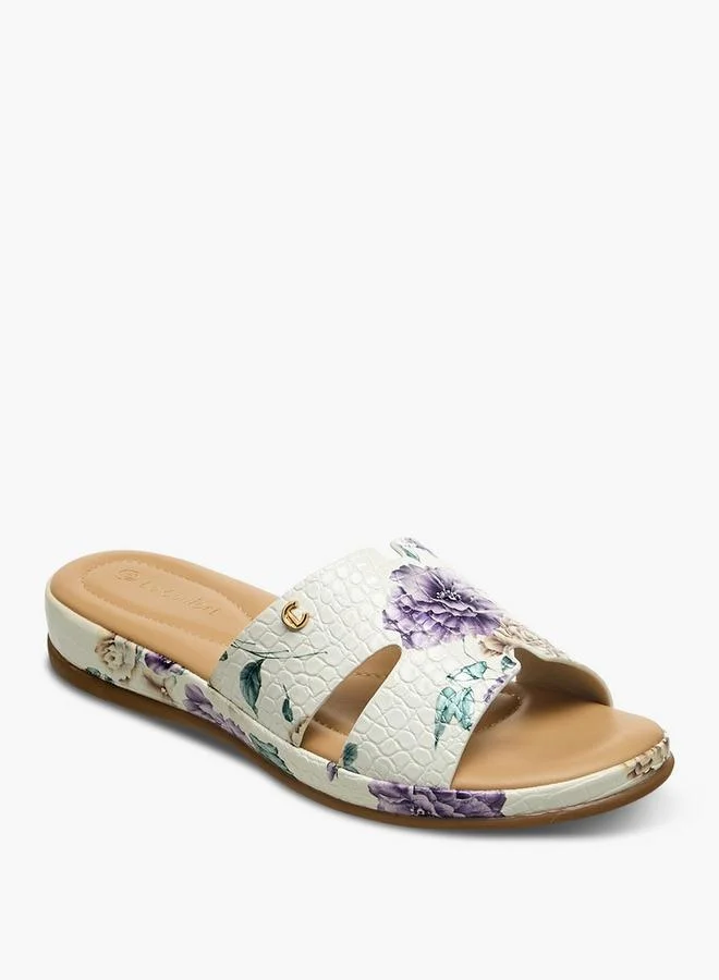 Le Confort Women Floral Print Slide Sandals