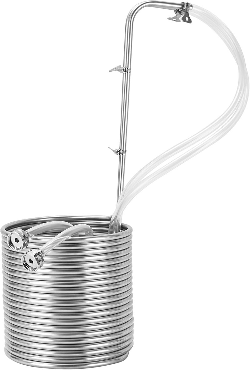 BACOENG 3/8" x 50Ft 304 Wort Chiller, Immerson Chiller, Stainless Steel Tubing Coil for Ice Bath Beer Brewing Tubing Coil, Water Cooler Equipment - Image 1
