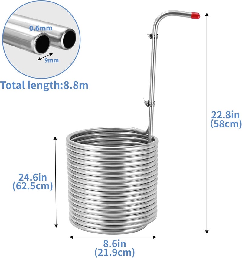 BACOENG 3/8" x 50Ft 304 Wort Chiller, Immerson Chiller, Stainless Steel Tubing Coil for Ice Bath Beer Brewing Tubing Coil, Water Cooler Equipment - Image 4
