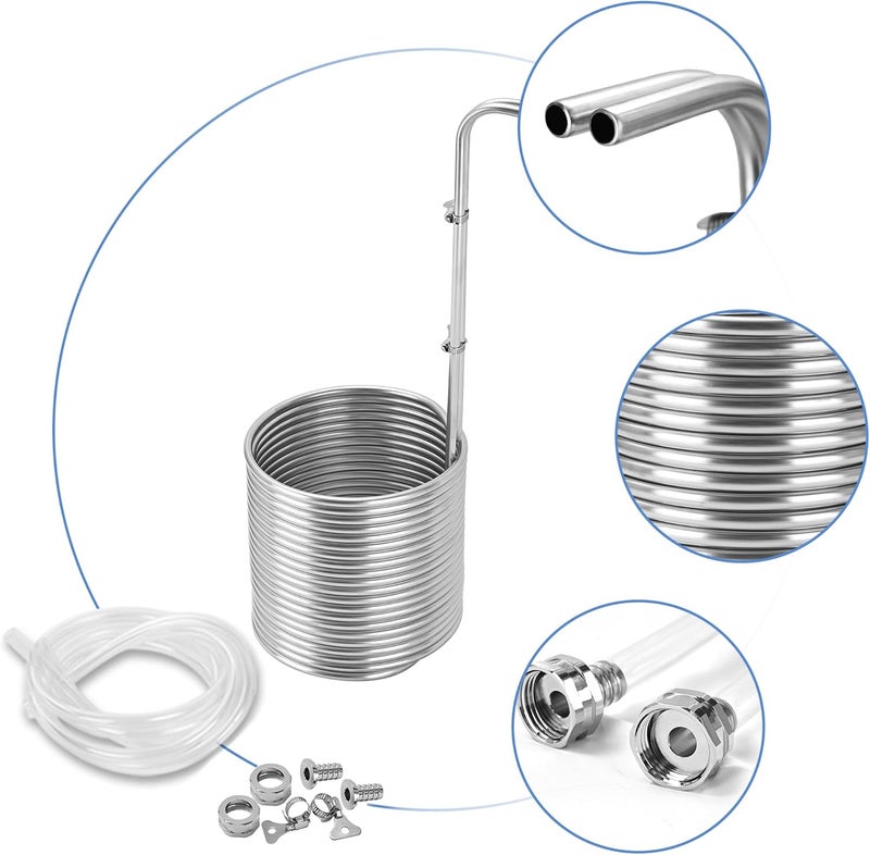 BACOENG 3/8" x 50Ft 304 Wort Chiller, Immerson Chiller, Stainless Steel Tubing Coil for Ice Bath Beer Brewing Tubing Coil, Water Cooler Equipment - Image 5