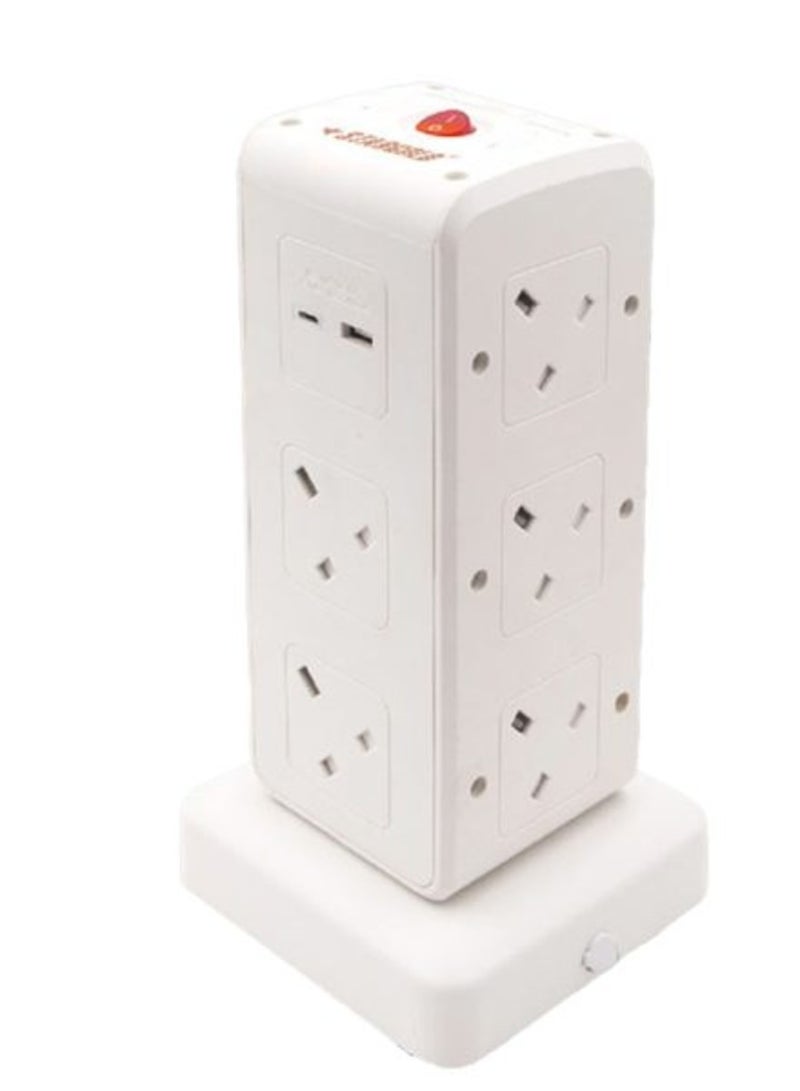 Stargold 10 Way 5M Extension Cord with USB Ports Overload Protection and Durable 3250W 13A Power Capacity - Image 1