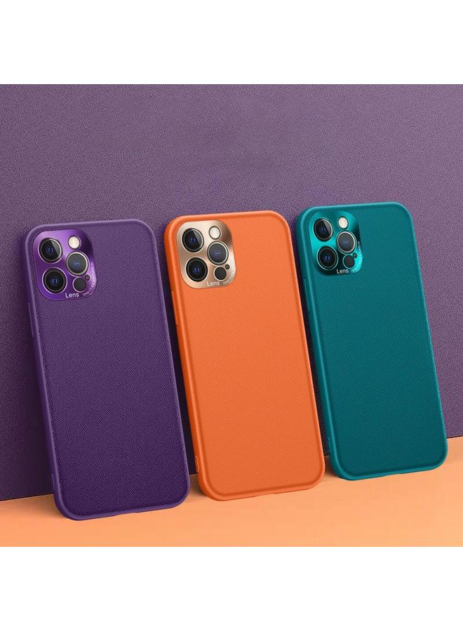 جراب لهاتف iPhone 13 Pro Max مصنوع من الجلد العادي