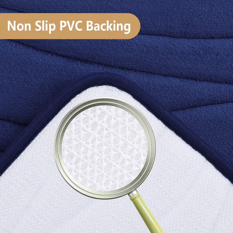 بجند بوجاندا Memory Foam Protch Brugات 44x24 زجاجة حمام ناعمة وامتصاصة إضافية غير قابلة للانزلاق وآلة سجاد حمام قابلة للغسل لحوض أرضية الحمام ودش البحرية - Image 2