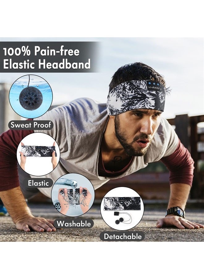 LC-dolida Sleep Headphones Bluetooth 5.2, Headband Earphones Wireless, Sleep Mask for Sleeping, Sports, Gifts, Workout, Jogging, Yoga,Insomnia, Air Travel, Meditation - Image 3