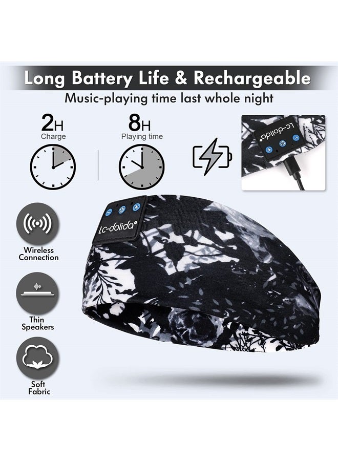 LC-dolida Sleep Headphones Bluetooth 5.2, Headband Earphones Wireless, Sleep Mask for Sleeping, Sports, Gifts, Workout, Jogging, Yoga,Insomnia, Air Travel, Meditation - Image 4