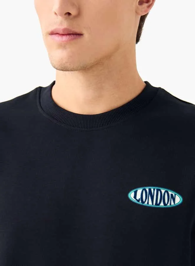 Lee Cooper Lee Cooper Graphic Print Crew Neck T-shirt with Short Sleeves