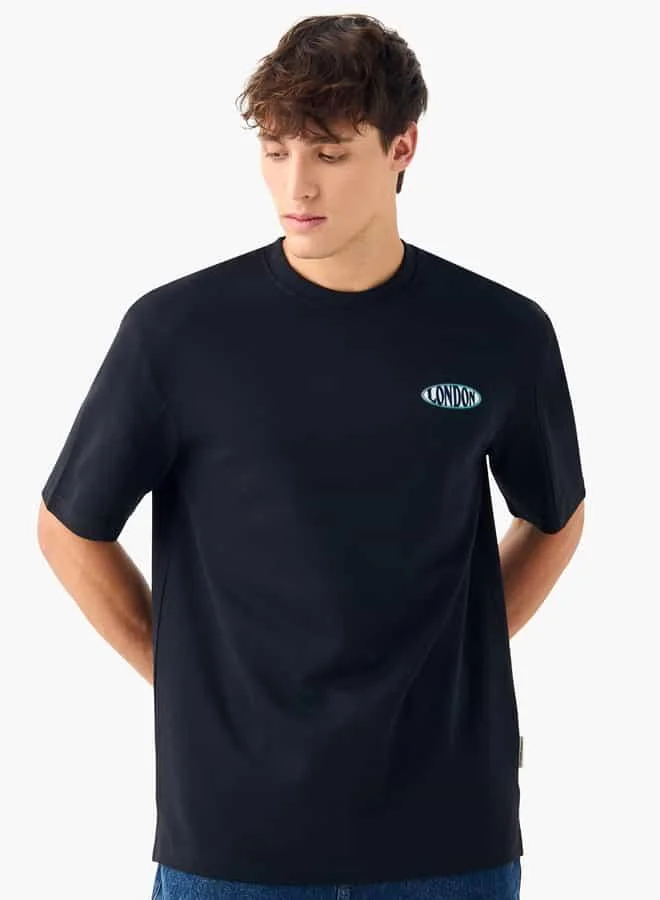 Lee Cooper Lee Cooper Graphic Print Crew Neck T-shirt with Short Sleeves