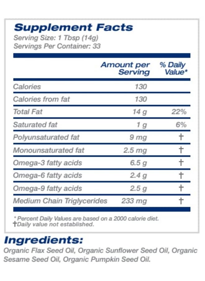 EnergyFirst Omega Energy Oil Seed Oil Supplement W/Raw Flaxseed Sunflower Sesame Pumpkin & Essential Fatty Acids W/Plant Based Antioxidant Support For Immune Support Joints & Digestion 12Oz  - Image 4