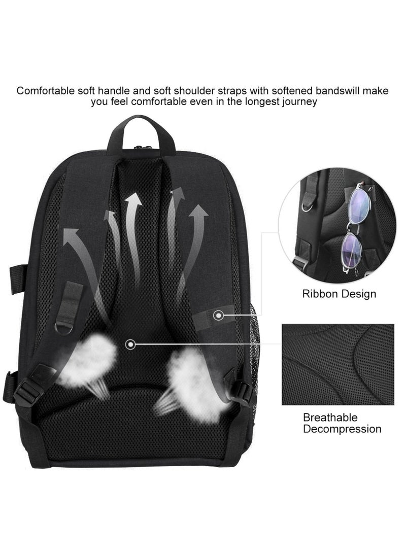 PULUZ - Waterproof Professional Camera Bag Case Travel DSLR Camera Backpack for SLR DSLR, Lenses, Accessories Backpack Laptop Tablet Backpack Compatible for Sony/Canon/Nikon Camera and Lens Tripod Accessories - Image 1