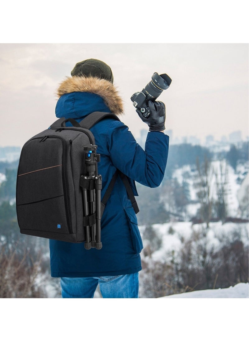 PULUZ - Waterproof Professional Camera Bag Case Travel DSLR Camera Backpack for SLR DSLR, Lenses, Accessories Backpack Laptop Tablet Backpack Compatible for Sony/Canon/Nikon Camera and Lens Tripod Accessories - Image 1