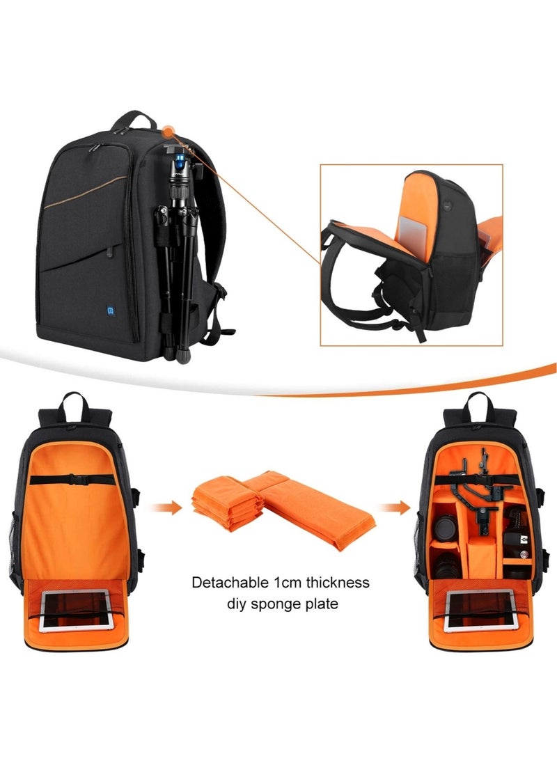 PULUZ - Waterproof Professional Camera Bag Case Travel DSLR Camera Backpack for SLR DSLR, Lenses, Accessories Backpack Laptop Tablet Backpack Compatible for Sony/Canon/Nikon Camera and Lens Tripod Accessories - Image 1