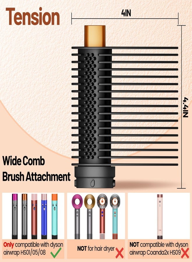 ZEPHBLOW Wide-Tooth Tension Comb for Dyson Airwrap, Wide Tooth Straightening Comb Compatible with Air wrap Attachments, Tension-Control Detangling Brush for Curly Coily Hair Smoothing Root Stretching - Image 2