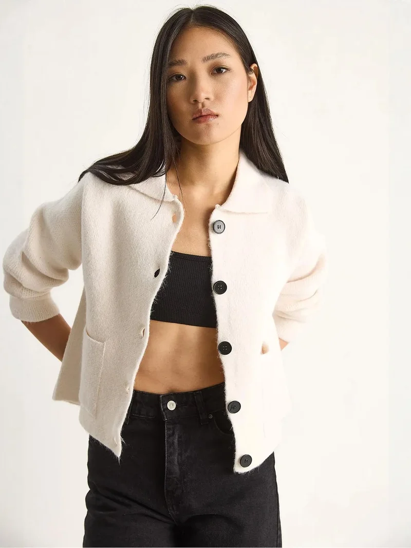 Bianco Lucci LUCCI Knit Cardigan with Pockets