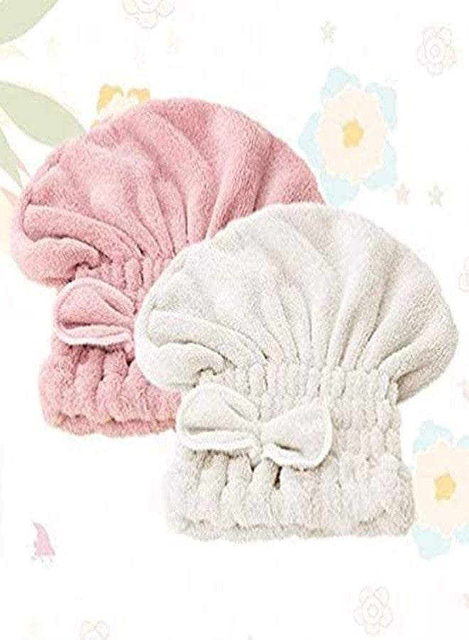 NEERAK Quick Dry Bath Hair Drying Towel Head Wrap Bathing Tool For Women/Girls (Random Colour) (PACK OF 2) - Image 2
