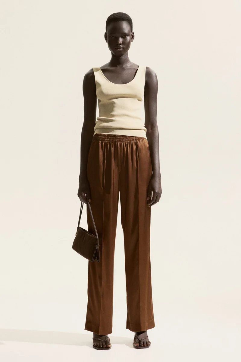 H&M Wide crease-detail trousers