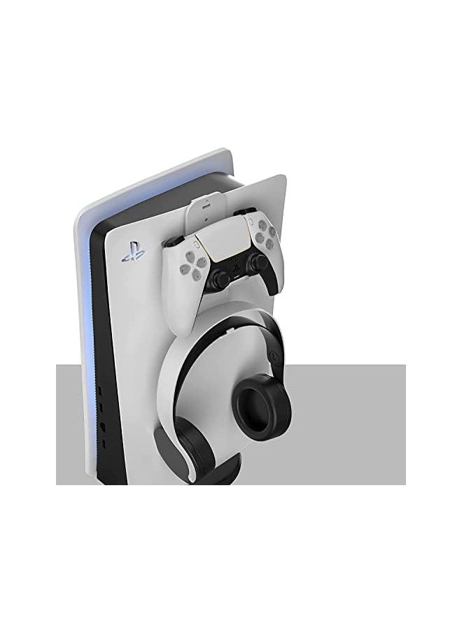 Controller And Headphone Holder Ps5 Headset And Controller Wall Mount Compatible With Playstation Or Xbox Controller And Headset Makes Game Accessories Easy To Store White