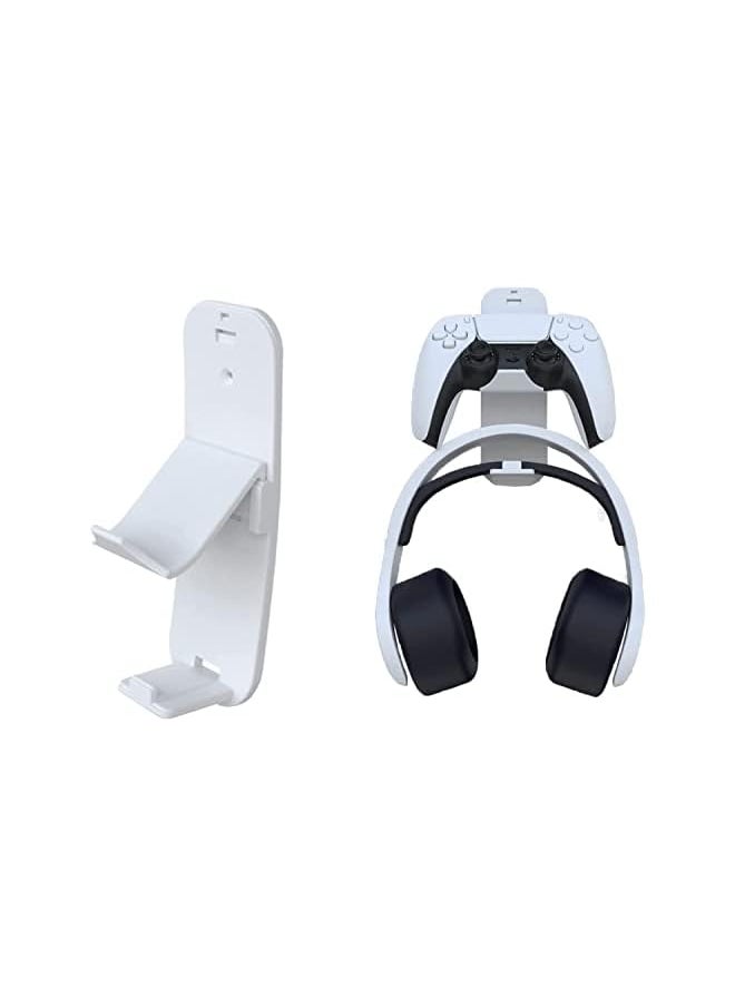 Controller And Headphone Holder Ps5 Headset And Controller Wall Mount Compatible With Playstation Or Xbox Controller And Headset Makes Game Accessories Easy To Store White