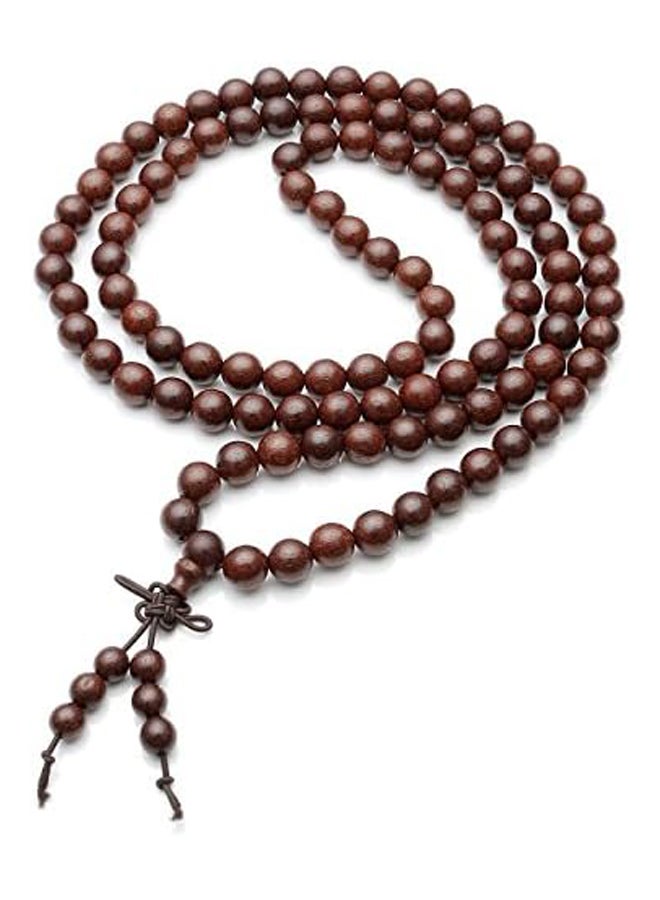 Top Plaza Unisex 108 Natural Wood 6mm 8mm Beads Bracelet Buddhist Rosary Mala Necklace(8mm Sandalwood Duobao) - Image 2