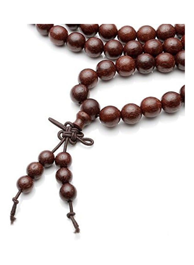 Top Plaza Unisex 108 Natural Wood 6mm 8mm Beads Bracelet Buddhist Rosary Mala Necklace(8mm Sandalwood Duobao) - Image 4