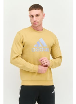 Men Regular Fit Long Sleeve Outdoor Sweatshirts, Gold