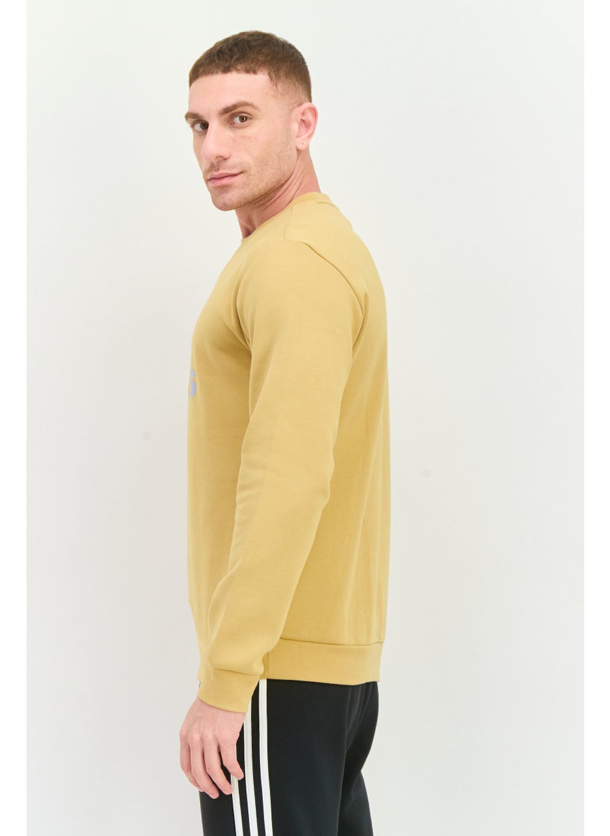 Adidas - Men Regular Fit Long Sleeve Outdoor Sweatshirts, Gold - Image 1