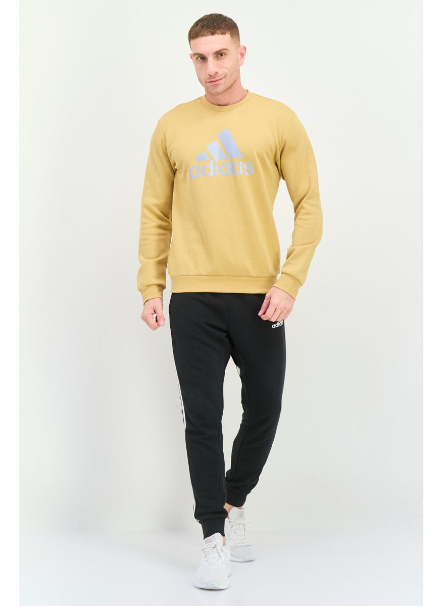Adidas - Men Regular Fit Long Sleeve Outdoor Sweatshirts, Gold - Image 1
