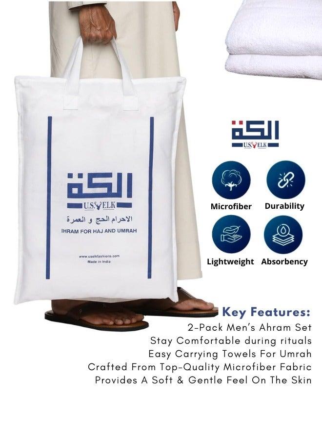Men's Hajj & Umrah Ihram Set | Modern Minimalist 2-Piece Towel Outfit with Seamless Wrap Design | Ultra-Soft Microfiber Fabric - Image 2