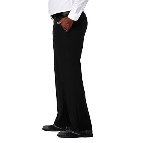 Haggar Men's Cool 18 Pro Classic Fit Flat Front Pant - Regular and Big & Tall Sizes, Black, 50W x 30L - Image 2