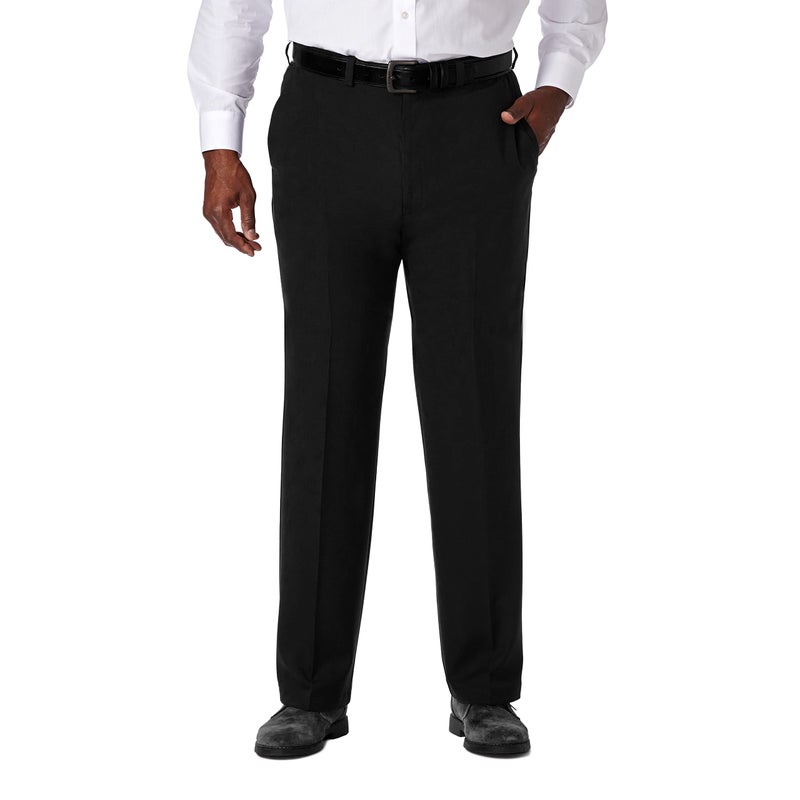 Haggar Men's Cool 18 Pro Classic Fit Flat Front Pant - Regular and Big & Tall Sizes, Black, 50W x 30L - Image 5