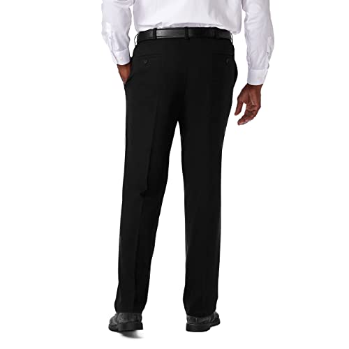 Haggar Men's Cool 18 Pro Classic Fit Flat Front Pant - Regular and Big & Tall Sizes, Black, 50W x 30L - Image 3