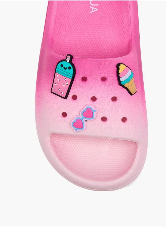 Aqua Ombre and Applique Detail Slip-On Slides  - Image 3