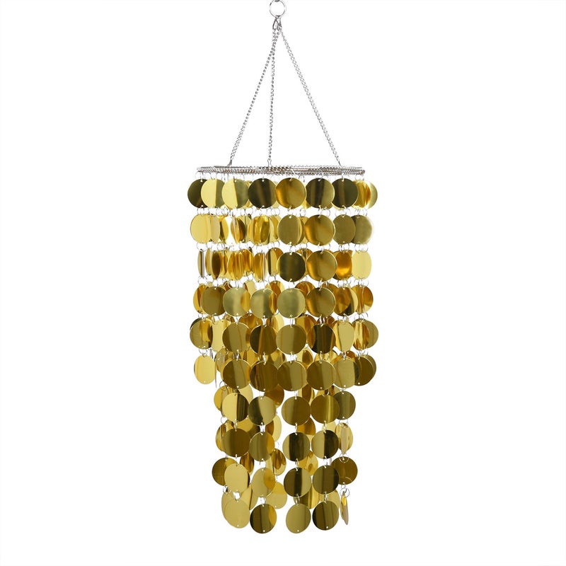 FlavorThings Gold Bling Hanging Chandelier Great idea for Wedding Chandeliers Centerpieces Decorations and Any Event Party Decor (Gold) - Image 1