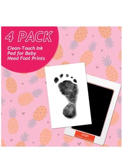 SYOSI Newborn Baby Handprint, And Footprint Pet Paw Print Kit, Inkless Infant Hand, and Foot Stamp, Personalized Memento, Idea Newborn Imprint Ornament Kit Black  - Image 1