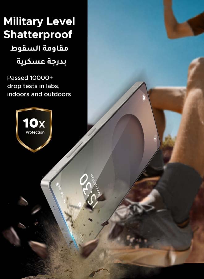 يو جرين واقي شاشة فائق الدقة لهاتف Samsung Galaxy S25 Ultra مقاس 6.8 بوصة، ترقية منحنية ثلاثية الأبعاد، ملاءمة مثالية، سهل التركيب، حماية بدرجة ميل، مقاوم للخدش، صديق للحافظة، عبوة من قطعتين - شفاف - Image 4