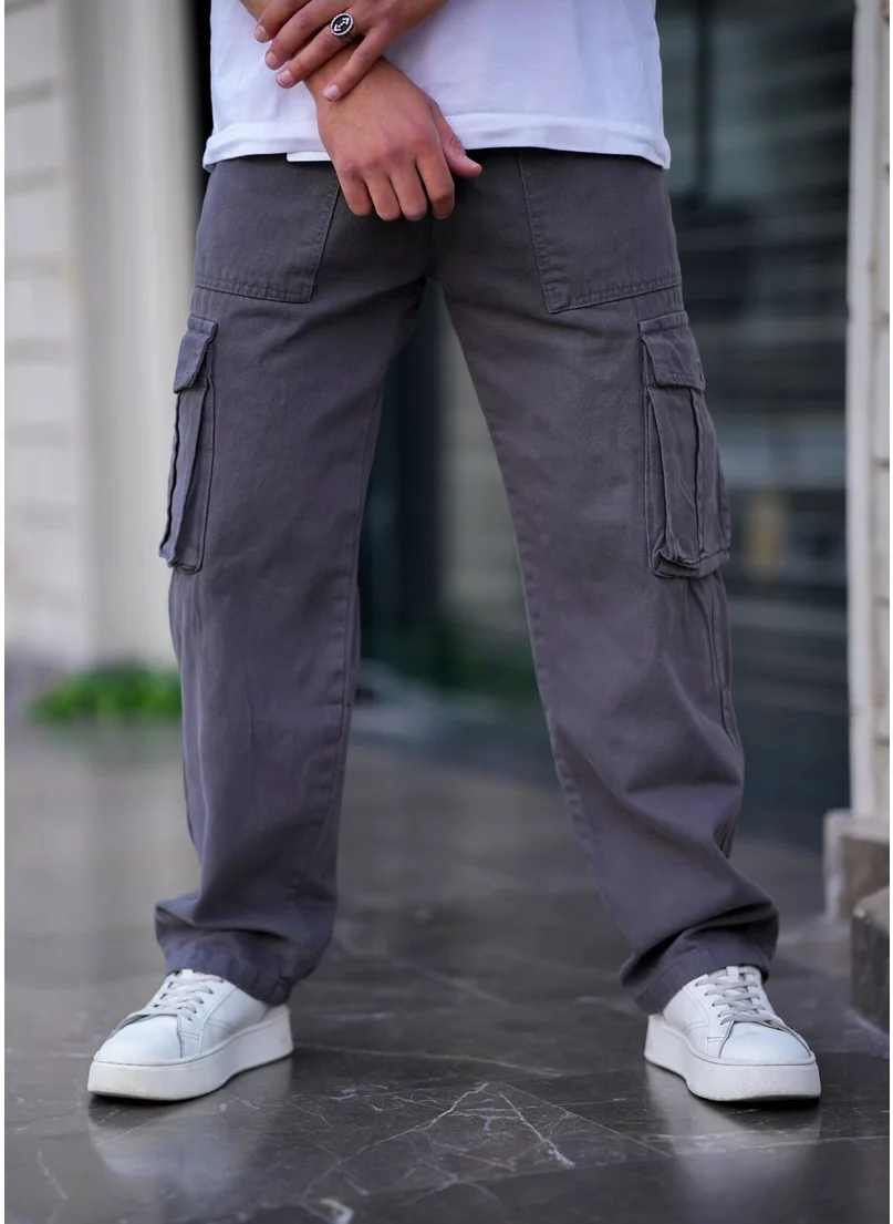 Cool Tarz Cool Style Men's Cargo Pocket Baggy Pants Smoke Color