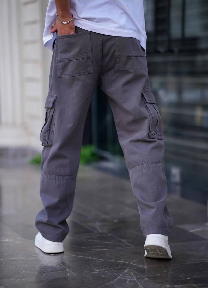 Cool Tarz Cool Style Men's Cargo Pocket Baggy Pants Smoke Color