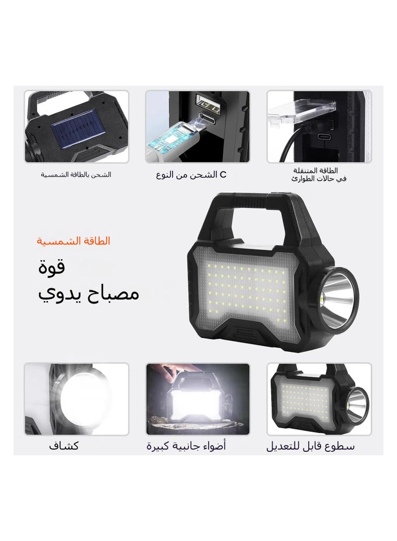 Camping Solar Flashlight Lantern, Multi-functional LED Camping light with flashlight and lantern mode, USB charging, suitable for power outages, spotlights, searchlights, outdoor, hiking - Image 3