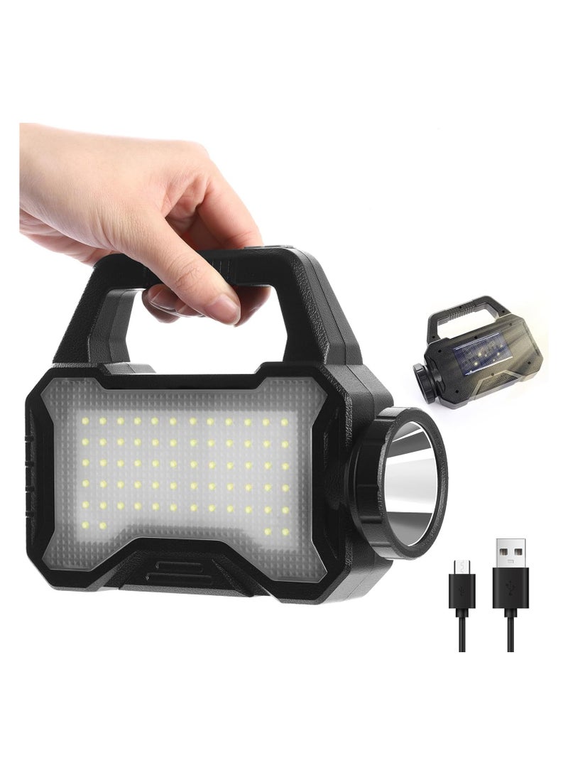 Camping Solar Flashlight Lantern, Multi-functional LED Camping light with flashlight and lantern mode, USB charging, suitable for power outages, spotlights, searchlights, outdoor, hiking - Image 1