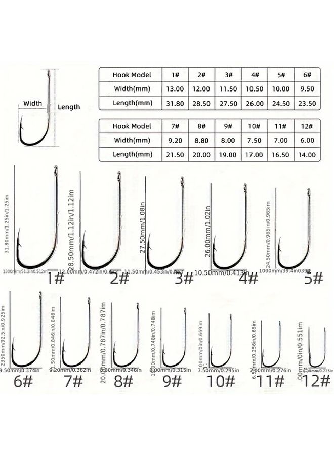 100pcs High Carbon Steel Octopus Circle Fishing Hooks 3# for Freshwater and Saltwater - Image 2
