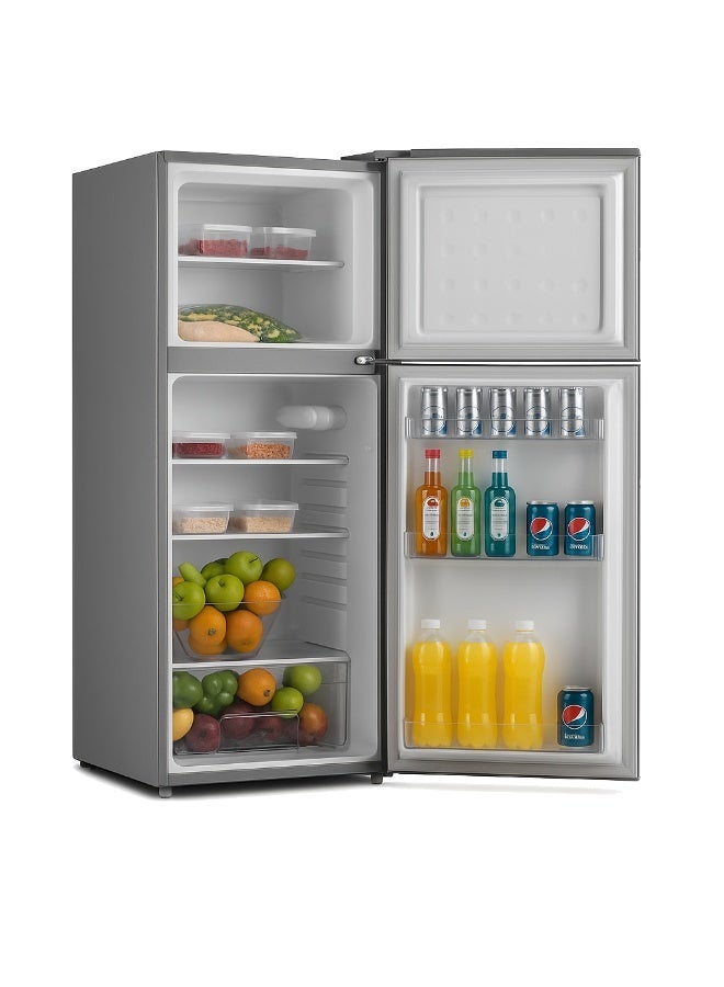General Tech 4.6 cu. ft. 132-liter Double Door Refrigerator, Energy Saving, Stylish Silver - Image 4