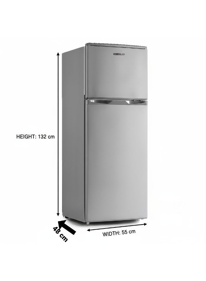 General Tech 4.6 cu. ft. 132-liter Double Door Refrigerator, Energy Saving, Stylish Silver - Image 5