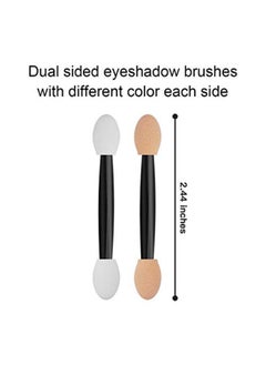 Cuttte 120Pcs Disposable Dual Sides Eye Shadow Sponge Applicators With Container, 2.44' Length Eyeshadow Brushes Makeup Applicator  - Image 2