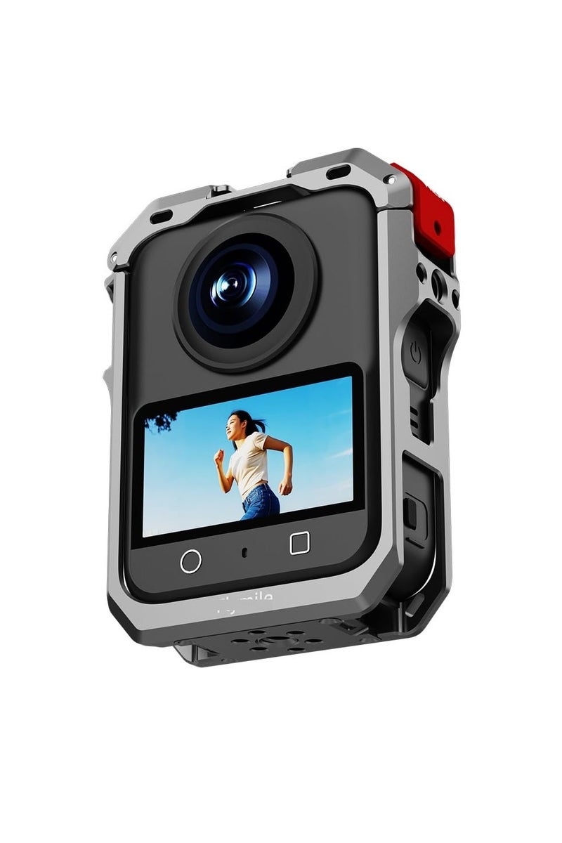 Cage for DJI OSMO 360 Aluminum Alloy Protective Housing Case with Lens Cover and Mic Wind Muff, for DJI OSMO 360 Action Camera Rabbit Cage Metal Frame with 1/4" Threads Cold Shoe Mount - Image 5