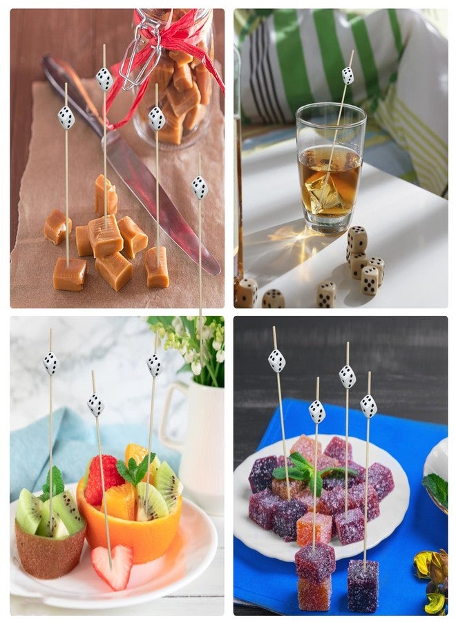 Augoog 200Pcs Decorative Dice Cocktail Picks,4.7 Inch Casino Theme Party Toothpicks for Las Vegas Night Decorations Bunco Night Party Supplies - Image 5