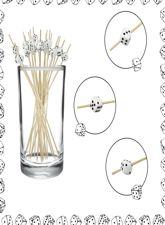 Augoog 200Pcs Decorative Dice Cocktail Picks,4.7 Inch Casino Theme Party Toothpicks for Las Vegas Night Decorations Bunco Night Party Supplies - Image 2