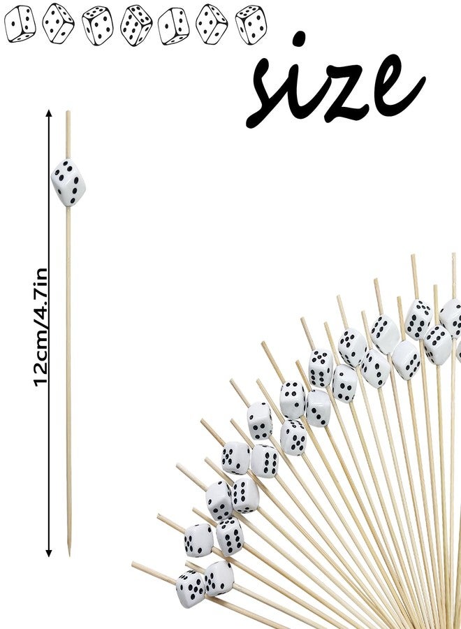 Augoog 200Pcs Decorative Dice Cocktail Picks,4.7 Inch Casino Theme Party Toothpicks for Las Vegas Night Decorations Bunco Night Party Supplies - Image 3