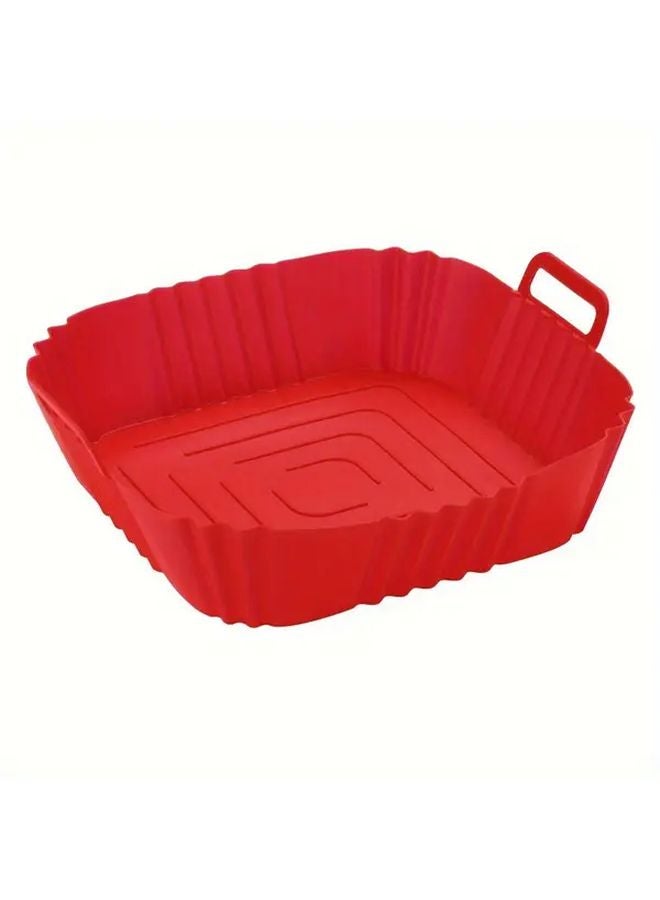 Black Silicone Air Fryer Liner Reusable Non Stick Baking Tray with Handle Easy Clean - Image 5