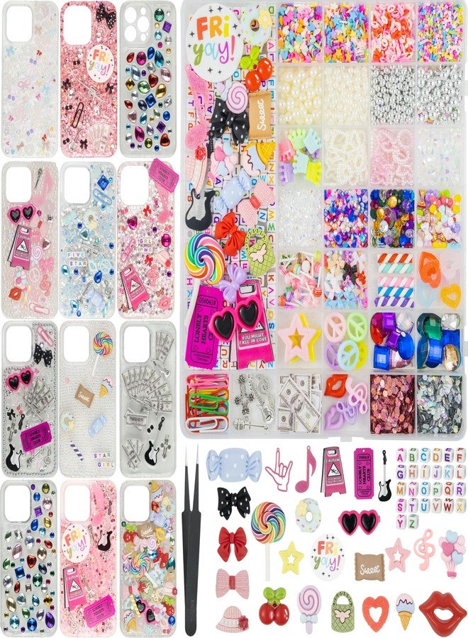 DoDoBeads 2250 Pcs Junk Case Charms Kit, Charms for Junk Cases, Phone Case Charms, Junk Case Kit with Big Charms, Bow Charms, Nail Charms, Letter Beads, Pink Charms,Junk Beads Charms, Acrylic, No - Image 1